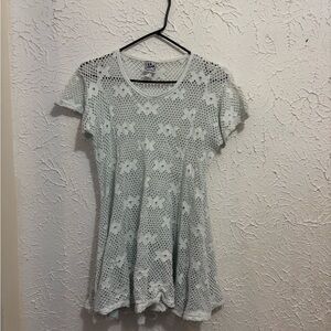 Ingear Women's White Crochet Tunic